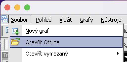 Otevření offline grafu